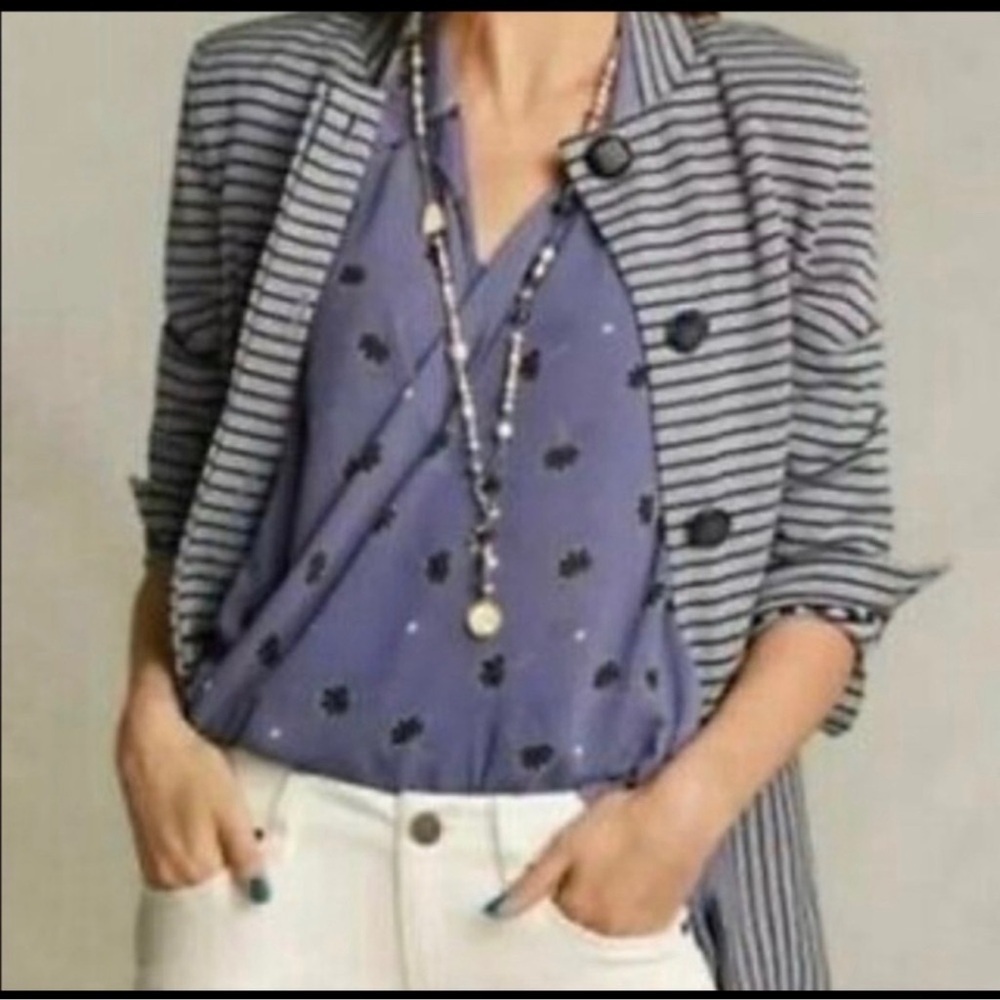 CAbi #5534 Crossover Periwinkle Sleeveless Blouse Size Small